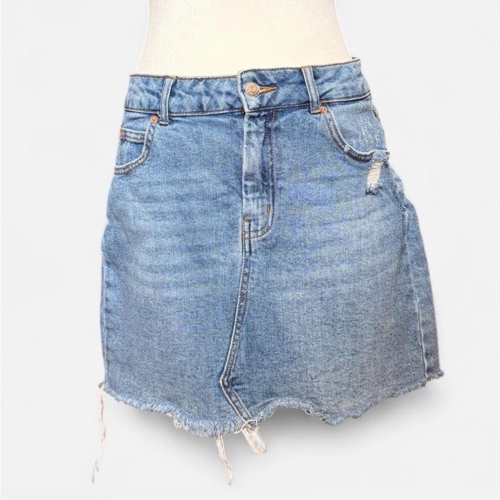 Classic Blue Jean Denim Mini Skirt l